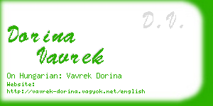 dorina vavrek business card